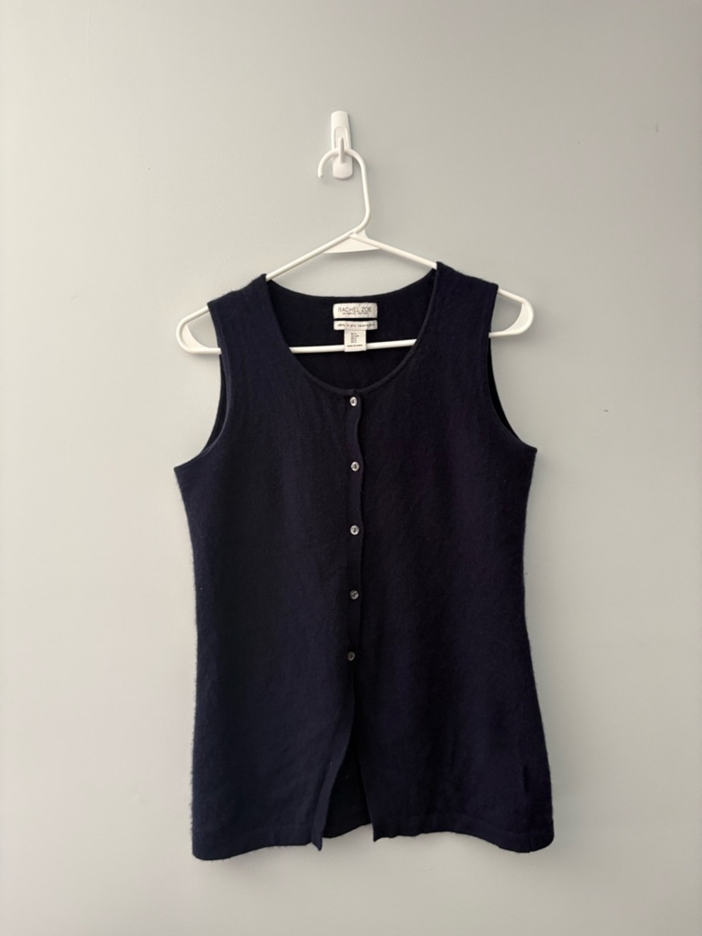 Rachel Zoe Navy Sleeveless Button-Front Knit Tank